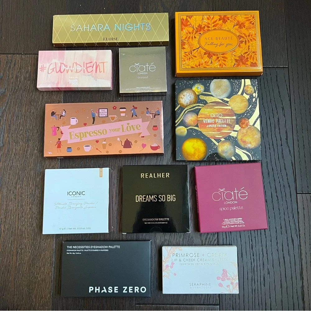 Makeup Cosmetic Eyeshadow, Blush, Cheek Palette Lot - 11 Palettes Total
